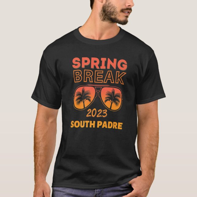 Spring Break South Padre 2023 Sunglasses Beach Vac T Shirt (Framsida)
