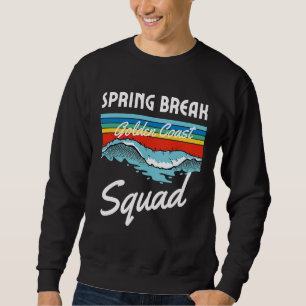 Spring Break Squad 2023 Solnedgångsvåg på stranden Lång Ärmad Tröja