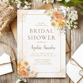 Spring Bridal Shower With Orange Flowers  Inbjudningar