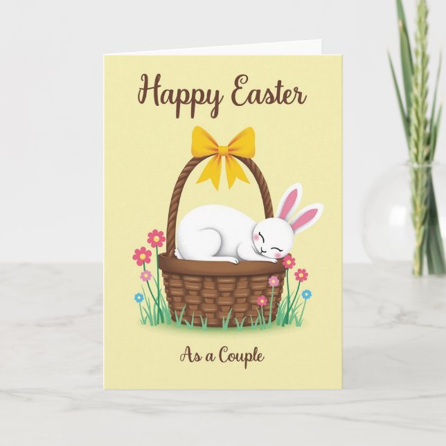 Spring Bunny Couple Easter Card Kort (Framsida)