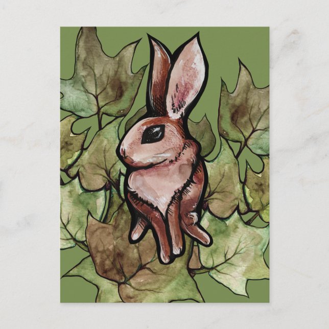 Spring Bunny Rabbit Nature Ivy                     Vykort (Framsida)