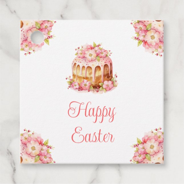 Spring Cake Easter Brunch Gåvor Etiketter (Framsida)