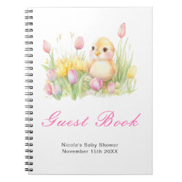 Spring Chick Baby Shower Guest Book Anteckningsbok