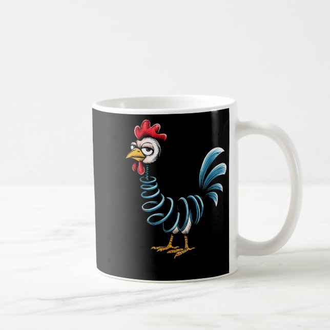 Spring Chicken Chicken On Go Stick Funny Chicken  Kaffemugg (Höger)