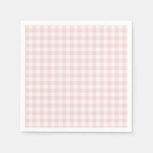 Spring Classic Gingham Mjuk Rosa Pappersservett
