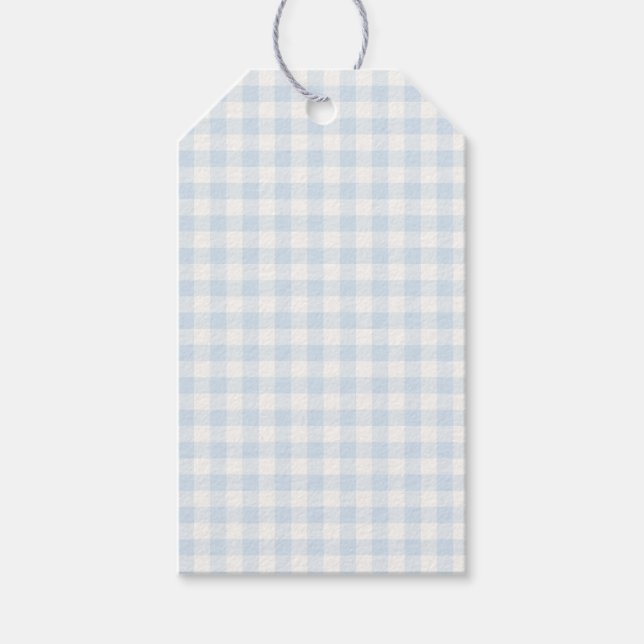 Spring Classic Gingham | Pulverblå Presentetikett (Framsidan)