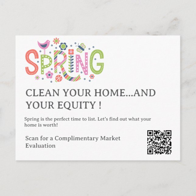 Spring Clean & Sell Real Estate Real Estate Vykort (Framsida)