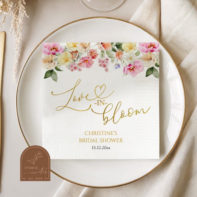 Spring Colorful Floral Bridal Shower Pappersservett (Skapare uppladdad)