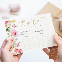 Spring Colorful Floral Bridal Shower Recipe Card Inbjudningar