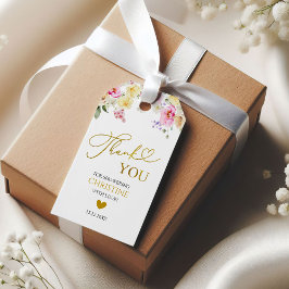 Spring Colorful Floral Bridal Shower Thank You Tag Presentetikett
