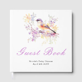 Spring Cute Bird Baby Shower Guest Book Gästböcker