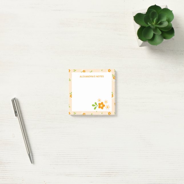 Spring Daisies Floral Bouquets Personalised Post-it Block (Kontor)