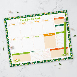 Spring Daisies & Vine Weekly Monday Start Planner Anteckningsblock