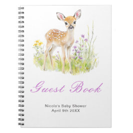 Spring Deer Baby Shower Guest Book Anteckningsbok