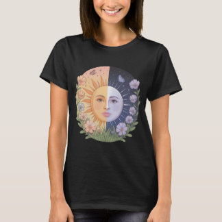 Spring Equinox Harmony – Sun & Moon Balance Nature T Shirt