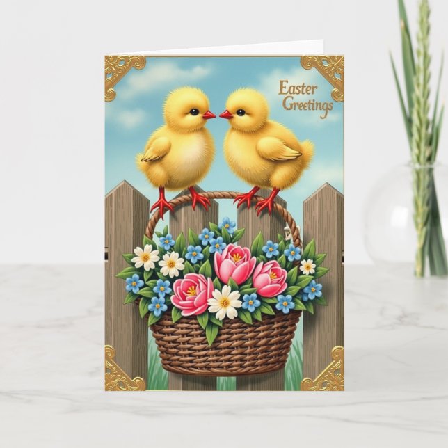 Spring Fledglings Basket Card Kort (Framsida)