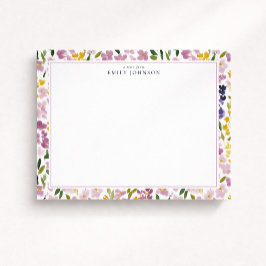Spring Floral Border Note Card Inbjudningar