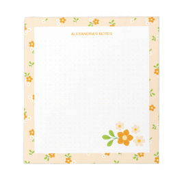 Spring Floral Bouquets Personalised Dotted Anteckningsblock