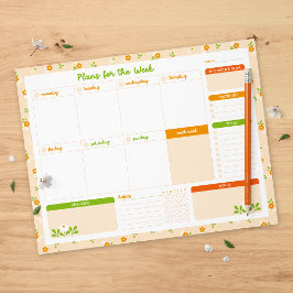 Spring Floral Bouquets Weekly Monday Start Planner Anteckningsblock