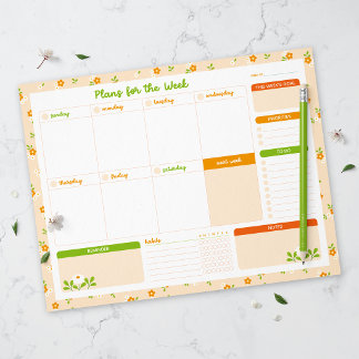 Spring Floral Bouquets Weekly Sunday Start Planner Anteckningsblock