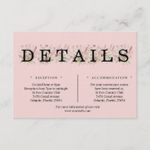Spring Floral Details Enclosure Card