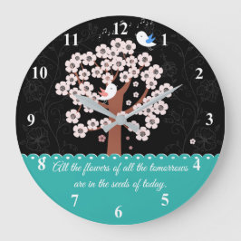 Spring Floral Garden Encouragement Quotation Stor Klocka
