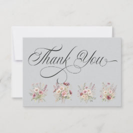 Spring Floral  light grey Thank You Card Tack Kort