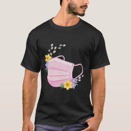 Spring Floral Medical Mask Illustration T Shirt