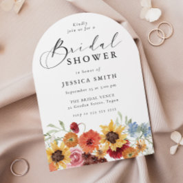 Spring Floral Modern Arch Bridal Shower  Inbjudningar