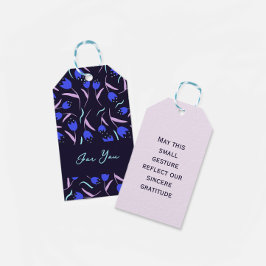 Spring Floral Pattern Lilac Presentetikett