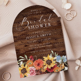 Spring Floral Rustic Wood Modern Bridal Shower  Inbjudningar