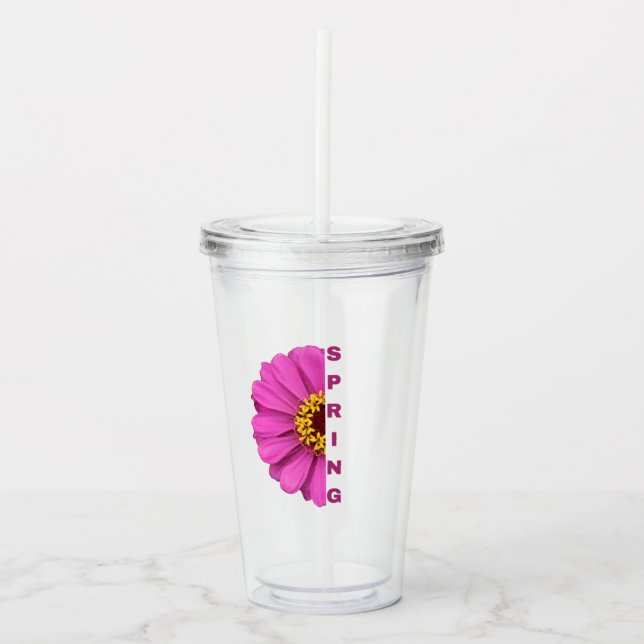 Spring Floral Tumbler | Spring Acrylic Tumbler Take Away Mugg (Framsida)