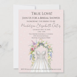 Spring Floral Wedding Dress Bridal Shower Invite Inbjudningar
