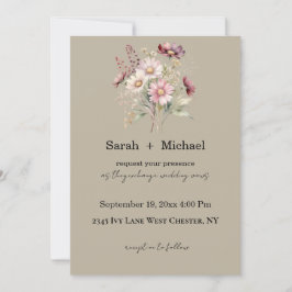 Spring Floral Wedding Invitation Inbjudningar