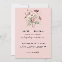 Spring Floral Wedding Invitation Inbjudningar