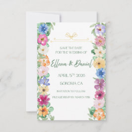 Spring Floral Wildflower save the date Spara Datumet