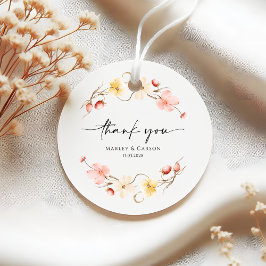 Spring Floral Wreath Wedding Thank You Favor Gåvor Etiketter