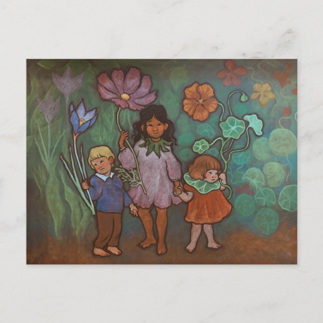 Spring Flower Fairies postcard Helg Vykort (Framsida)
