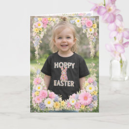 Spring Flower Happy Easter Personalized Photo Kort