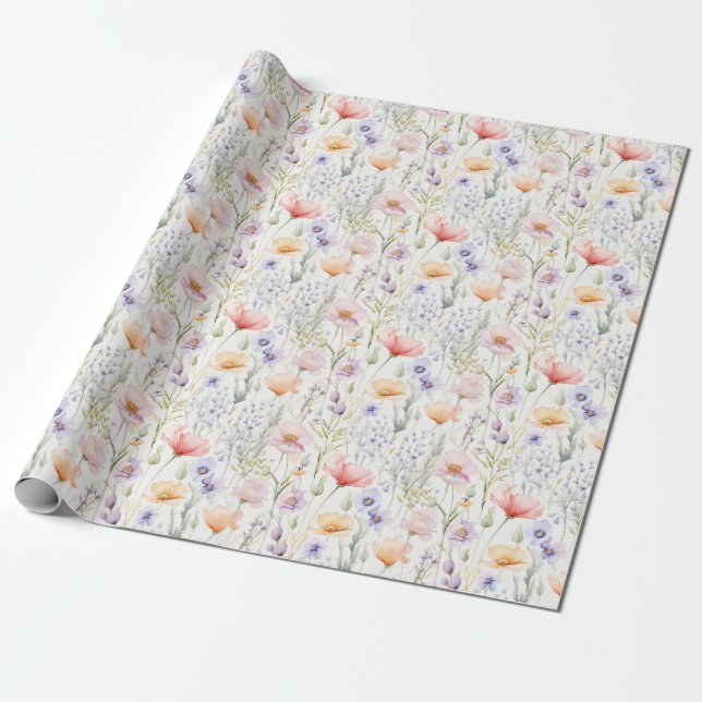 Spring Flowers Garden Gift Wrapping Paper Nature Presentpapper (Utrullad)