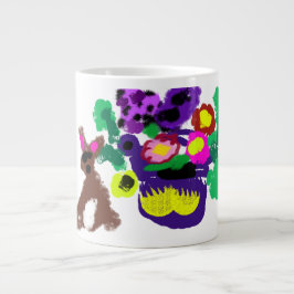 Spring flowers Rabbit joy Jumbo Mugg