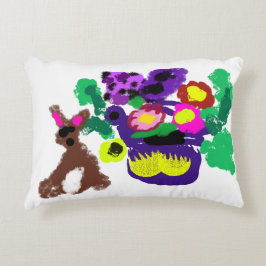 Spring flowers Rabbit joy Prydnadskudde