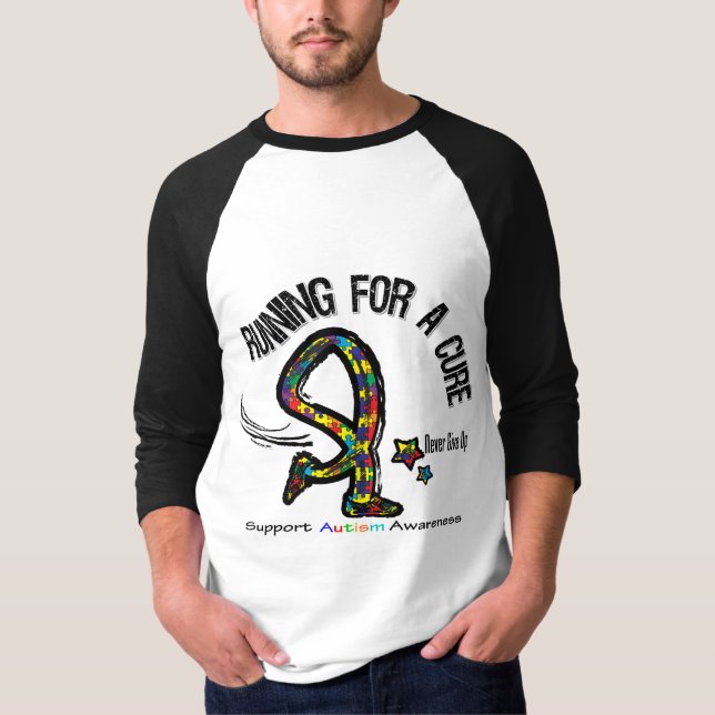 Spring för en botAutism T-shirt (Framsida)