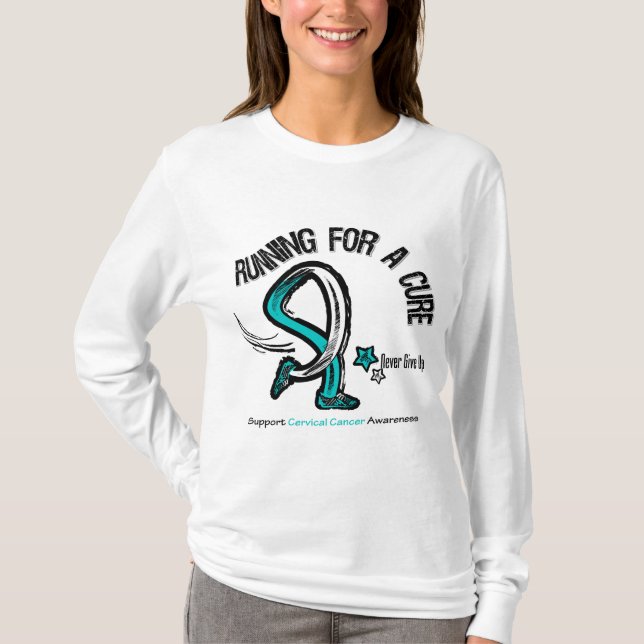 Spring för en Cervical cancer för bot T Shirt (Framsida)
