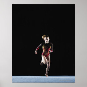Spring för gymnast (12-13) på mattt poster