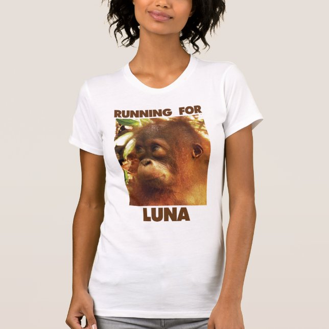 Spring för Luna - orangutanen överstiger T-shirt (Framsida)