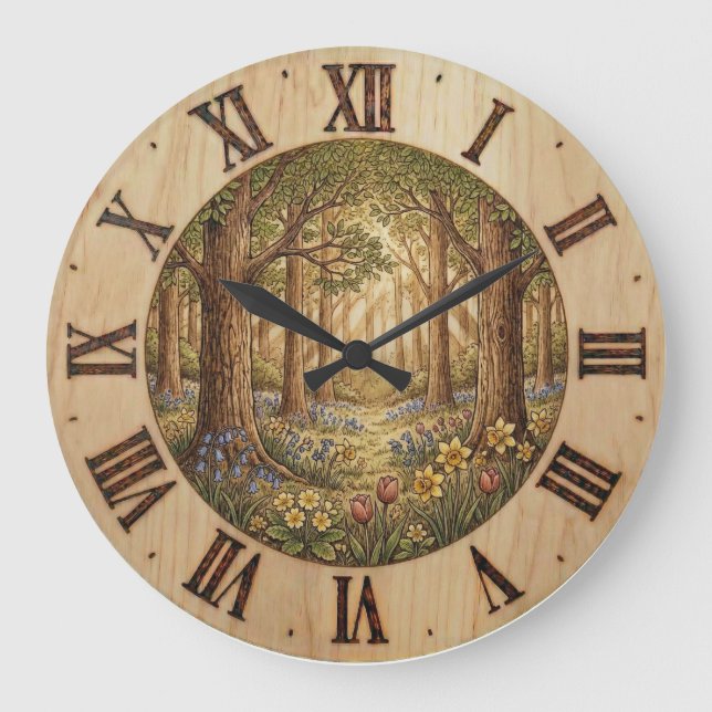 Spring Forest - Wall Clock Stor Klocka (Framsida)