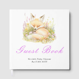 Spring Fox Baby Shower Guest Book Gästböcker