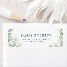 Spring Garden Floral Wedding Address Label Returadress Etikett