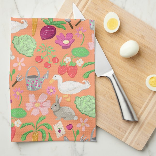 Spring Gardening Theme Kitchen Towel Kökshandduk (Vikt i Fjärdedel)